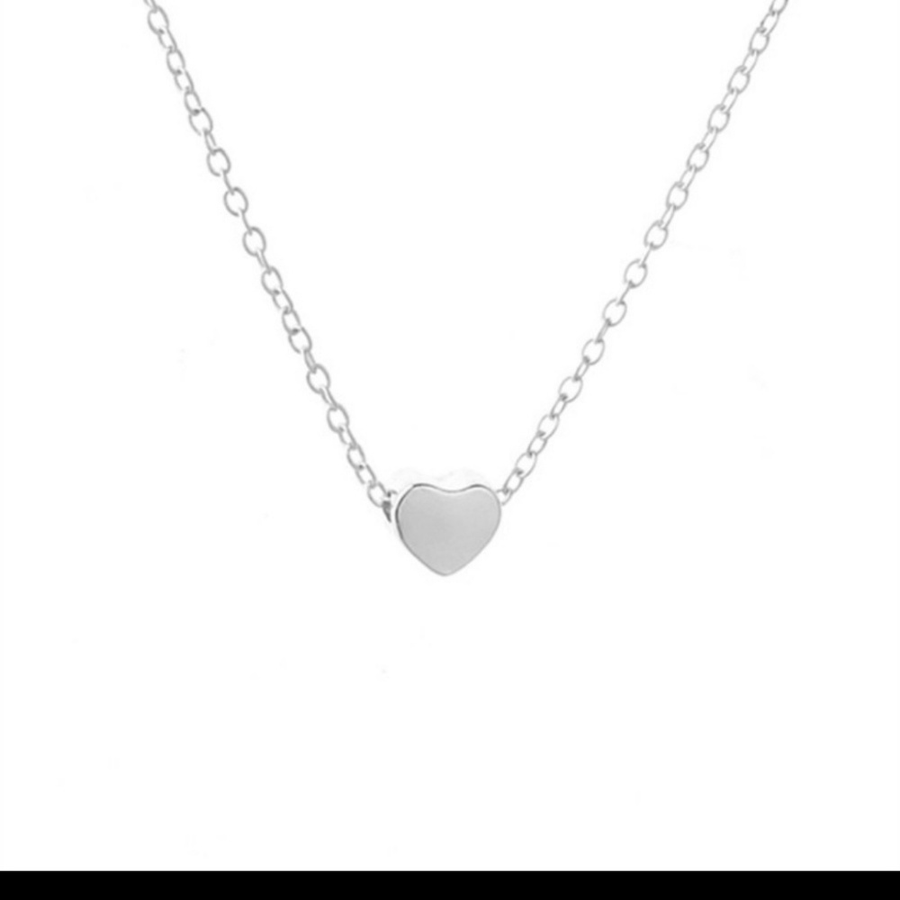 Silver Dainty pendant Heart necklace
